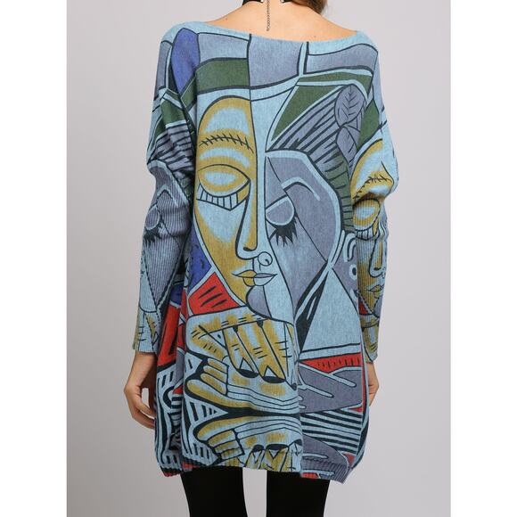 NWT Medium Loose Fit Graphic Knitted Sweater - Picture 2 of 2